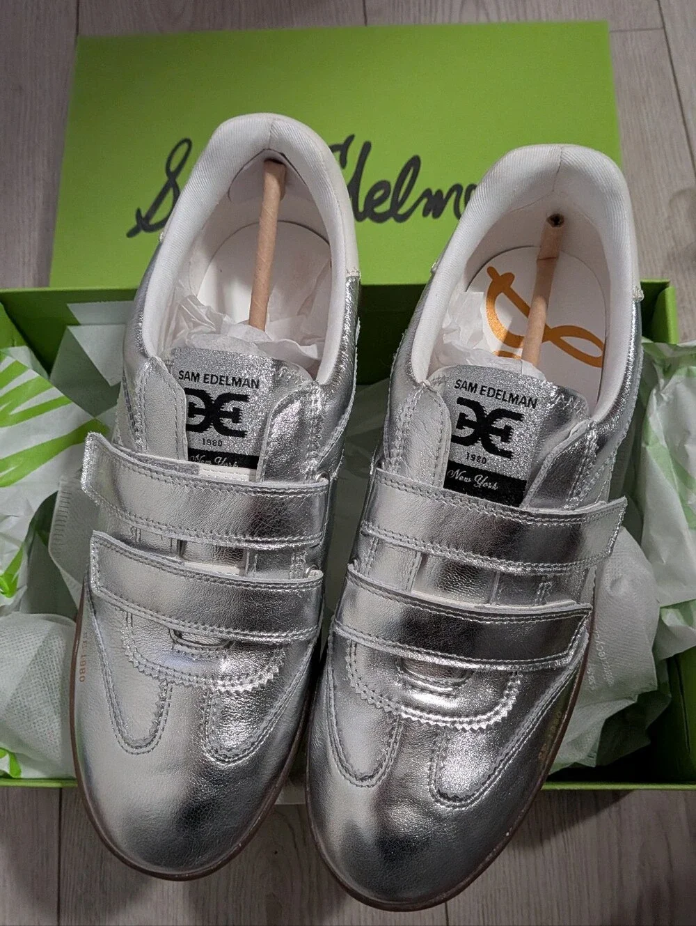 New Sam Edelman Silver Talia Sneakers
